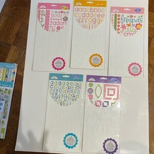 Doodlebug Set of 5 “Stick with It” Adhesive Transfers